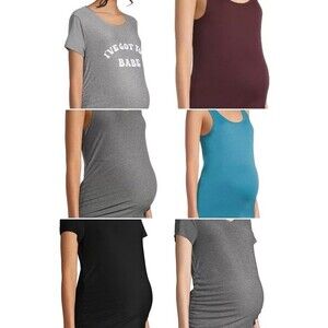 Time and Tru Lot of 6 Small maternity shirts Tank top graphic tee sleeveless top